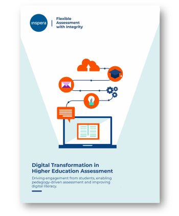 Front cover of Digital Transformation in Higher Education Assessment white paper by Inspera